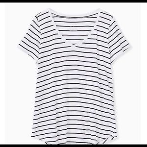 Torrid Women’s White & Black Stripe Tee